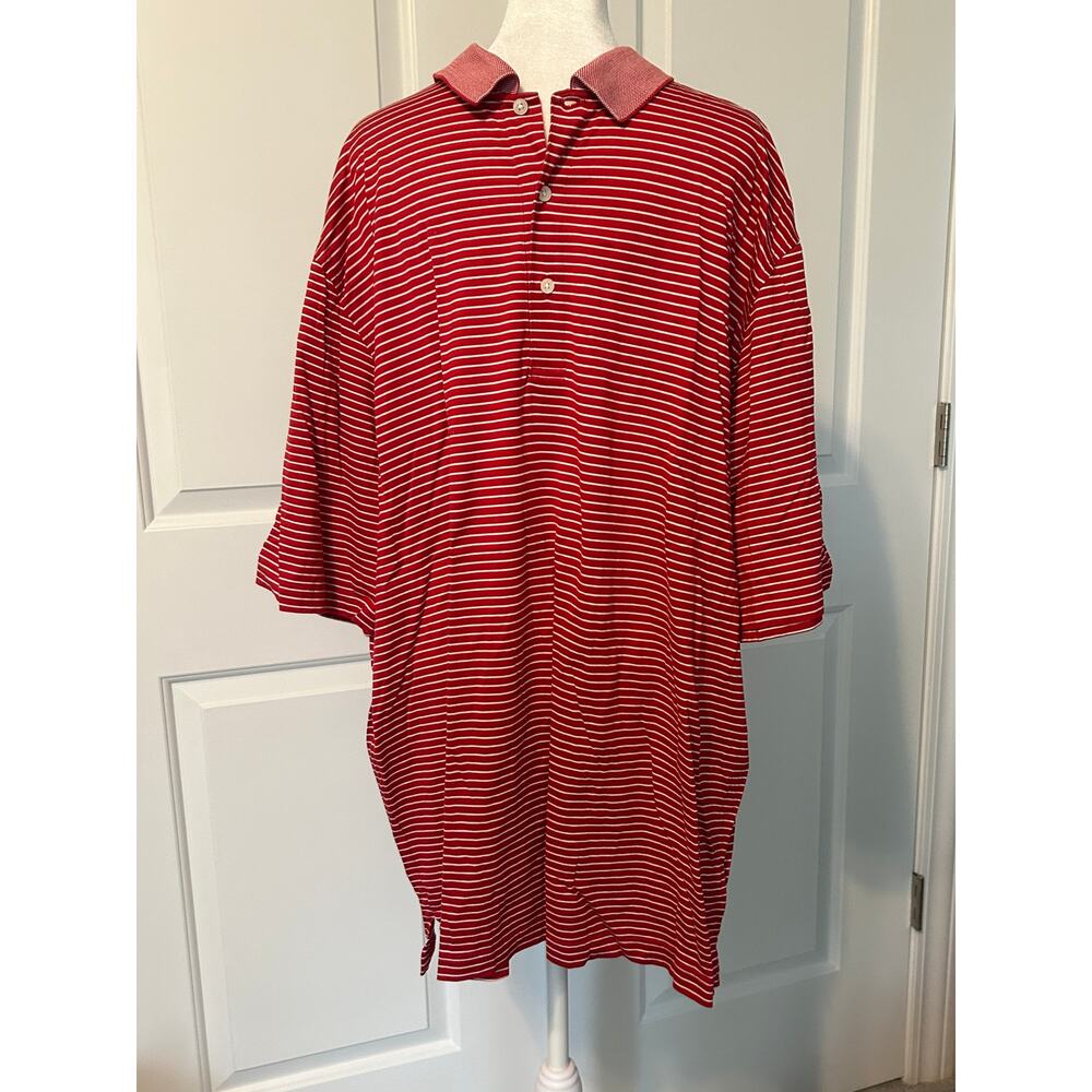 Jack Nicklaus Polo Shirt Men XL XLarge Red Striped Golf Casual Short Sleeve